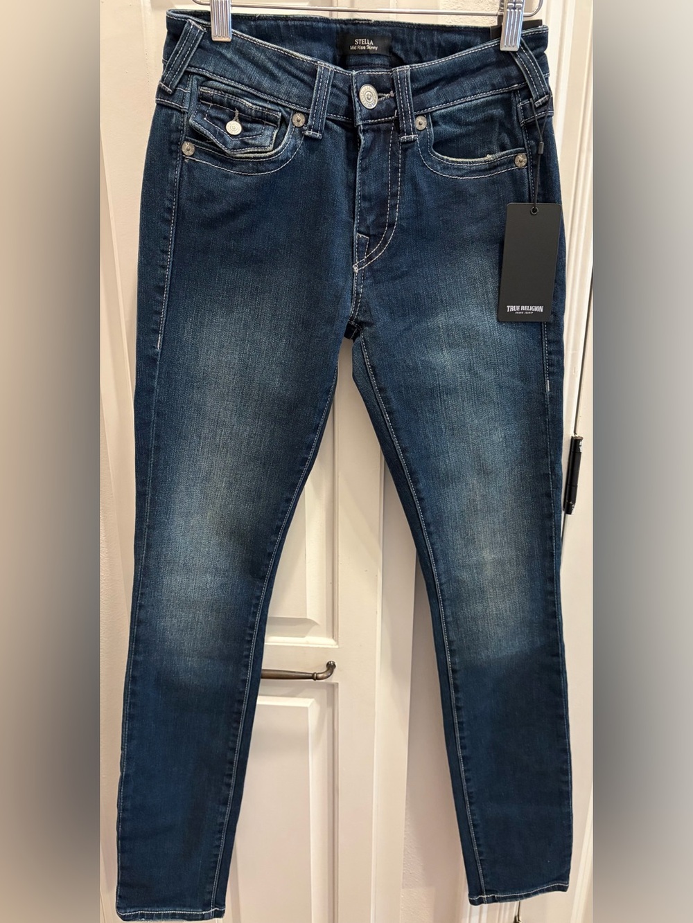 NWT TRUE RELIGION STELLA Indigo Mid-Rise Skinny Jeans. Women’s Size 25